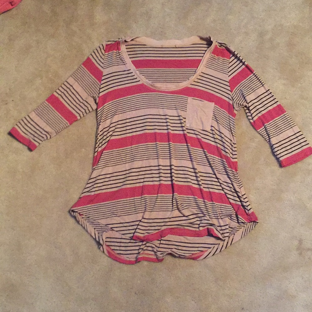 Anthropologie Striped 3/4 Shirt Size M